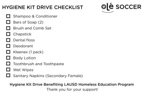 Hygiene kit checklist